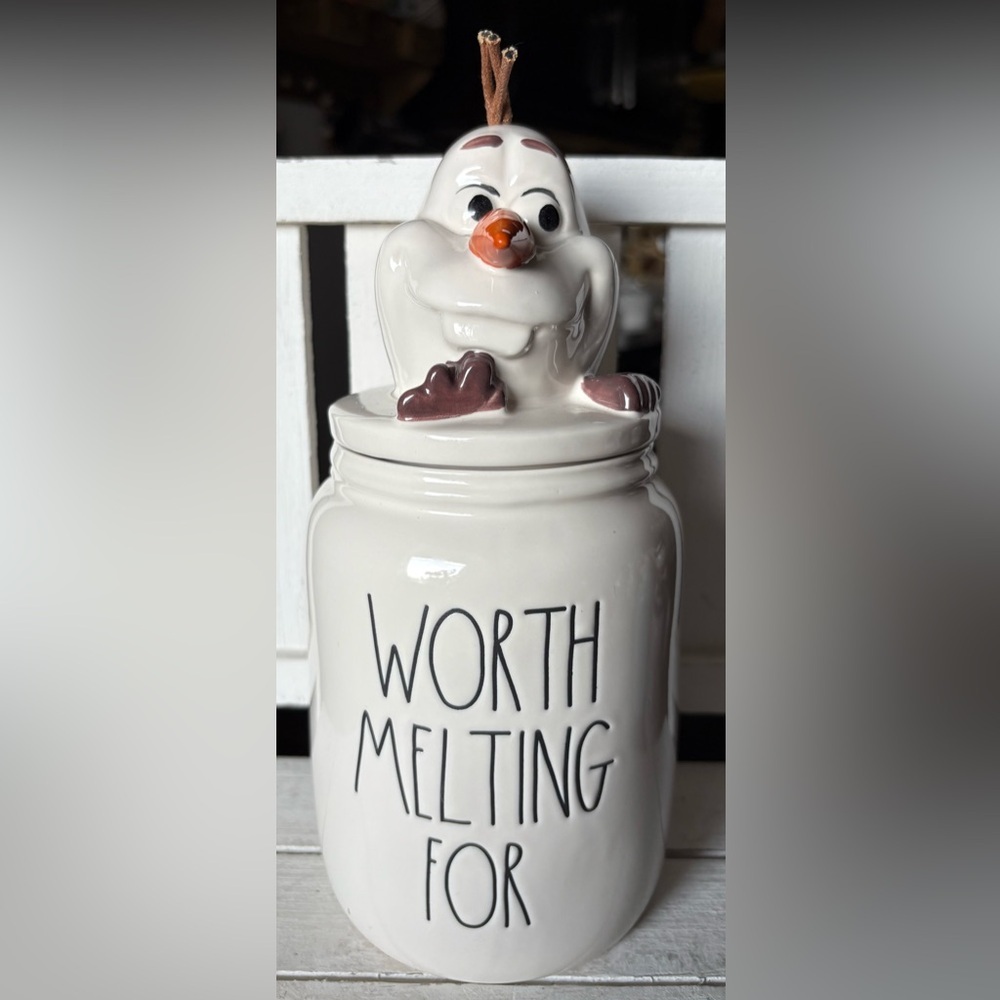 Rae Dunn Olaf Ceramic Baby Canister